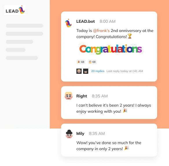 Team anniversary milestones