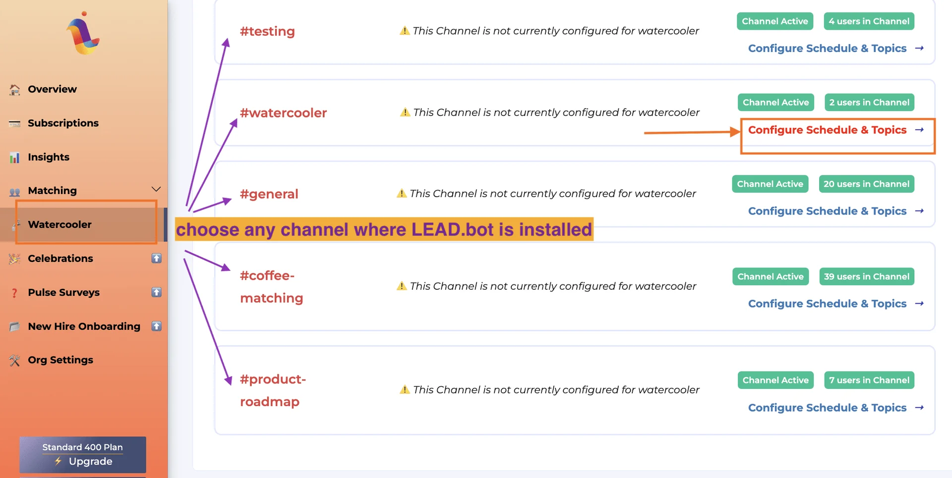 Watercooler instruction