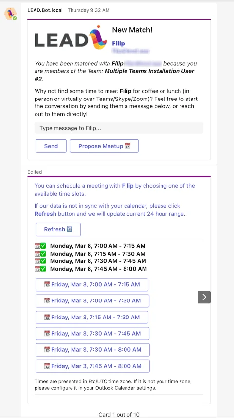 LEAD.bot successfully calendar integration set up