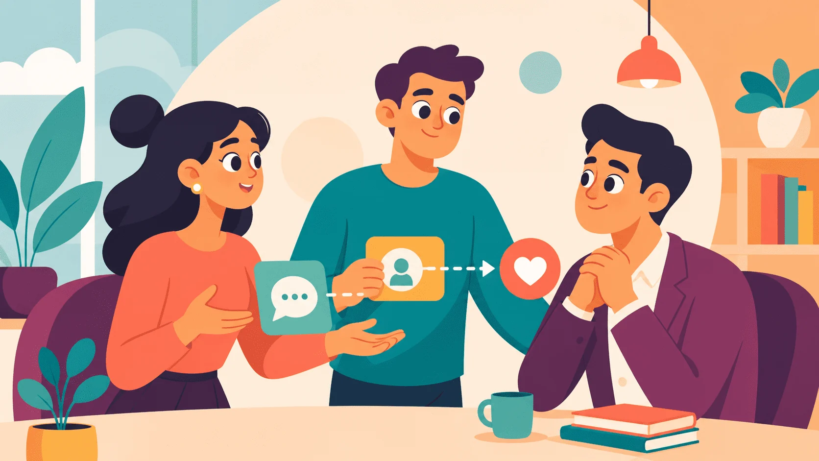 LEAD-style team routing upward feedback through a trusted peer connection
