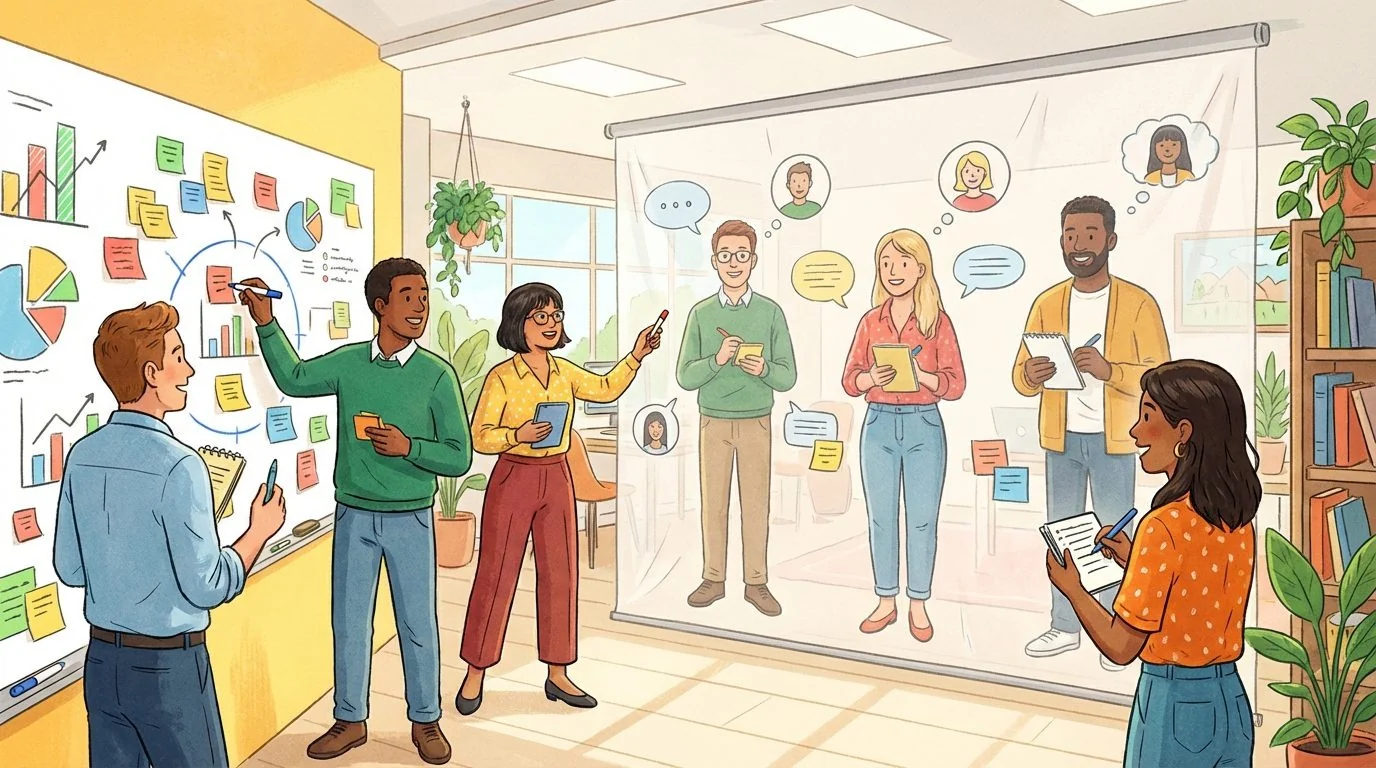 hybrid-work-collaboration-best-practices-illustration Enhancing Hybrid Work Collaboration: Best Practices