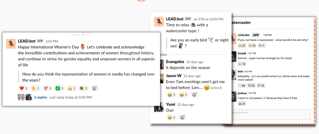 watercooler chat display