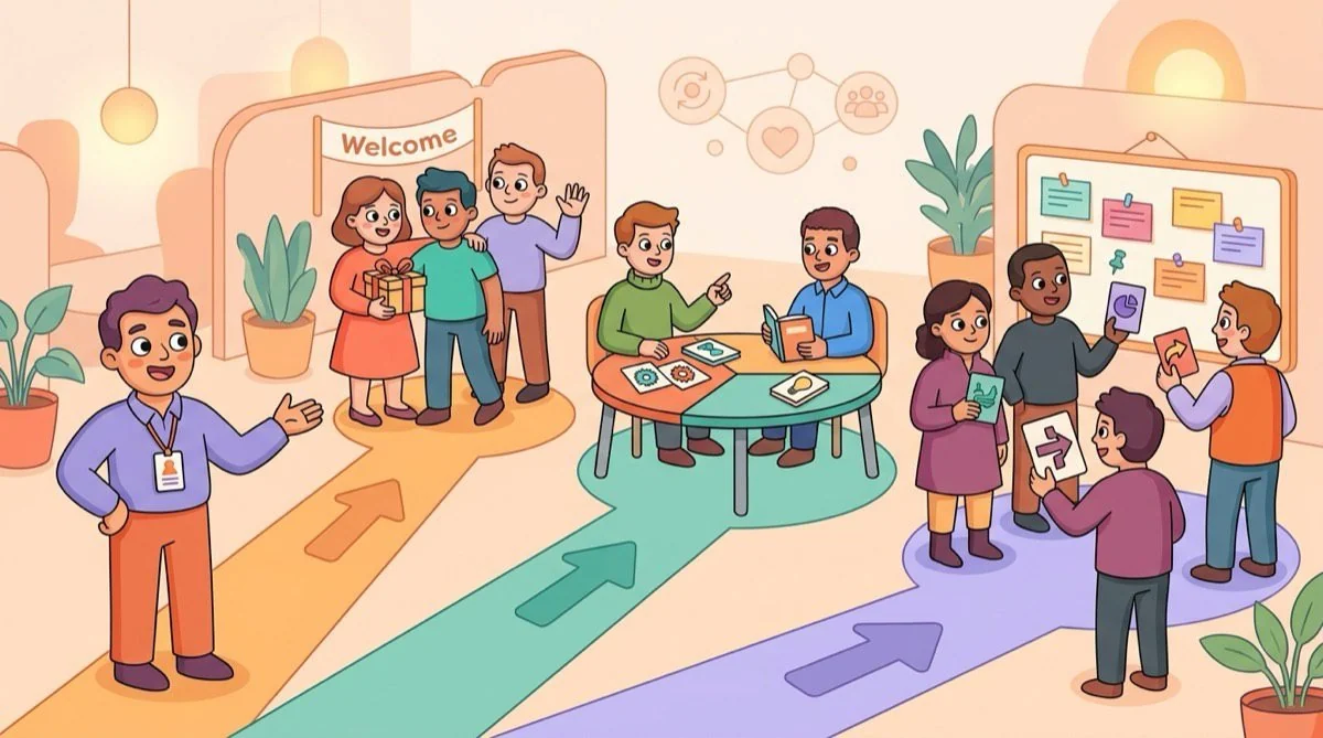 LEAD.bot employee connection program with onboarding buddies mentoring and knowledge sharing paths