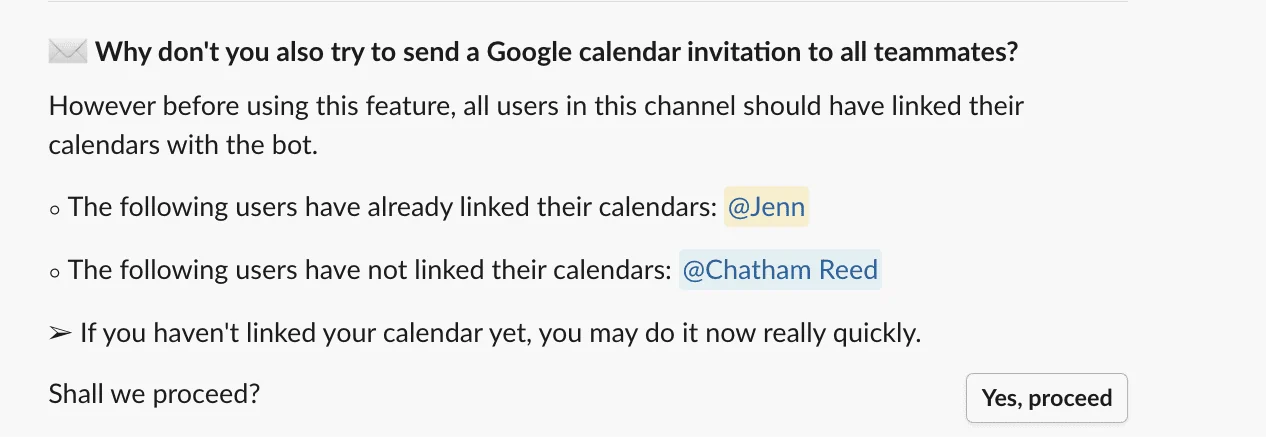 Slack Calendar Integration