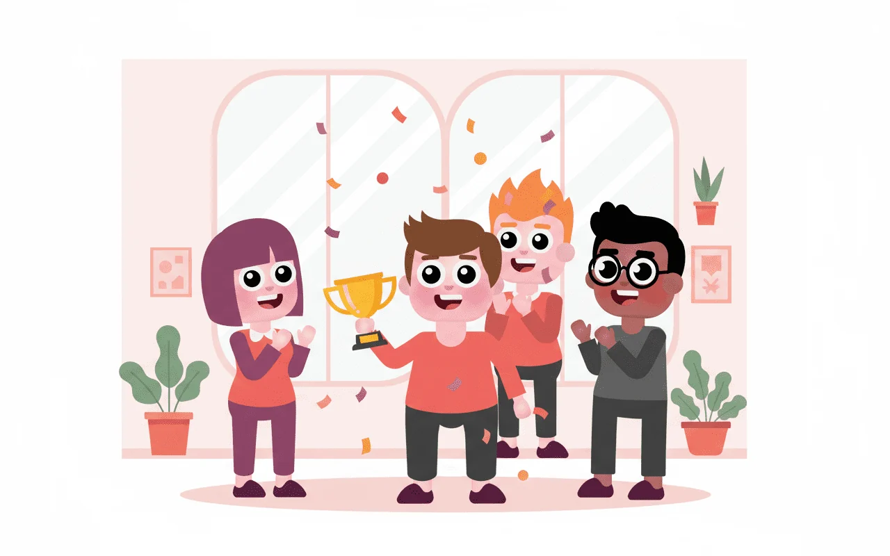 LEAD characters celebrating a work anniversary