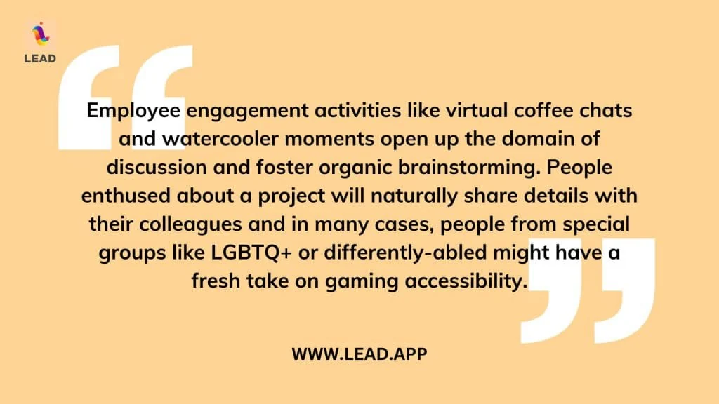 Employee engagement via virtual coffee chats offers new ways to look at game development problems and solve them!