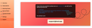 support dashboard screenshot