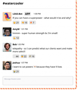 Watercooler chats screenshot