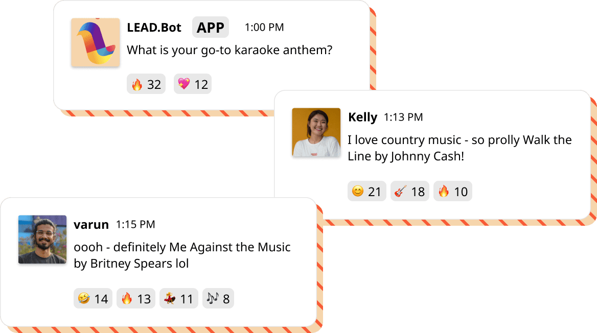 Chat in the Slack channel or Teams team
