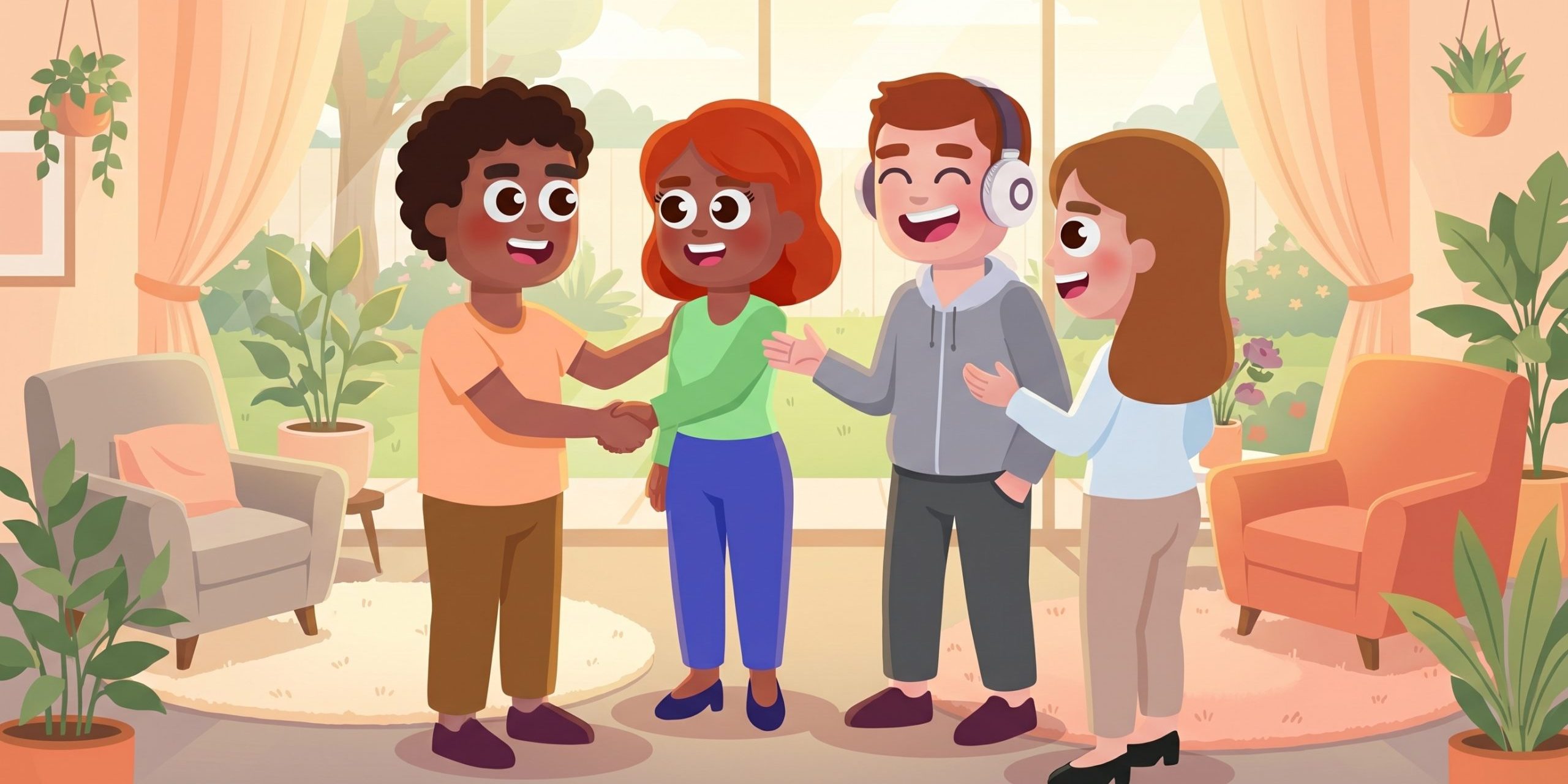 Hybrid team connection program helping cross-functional employees build trust in a shared gathering space