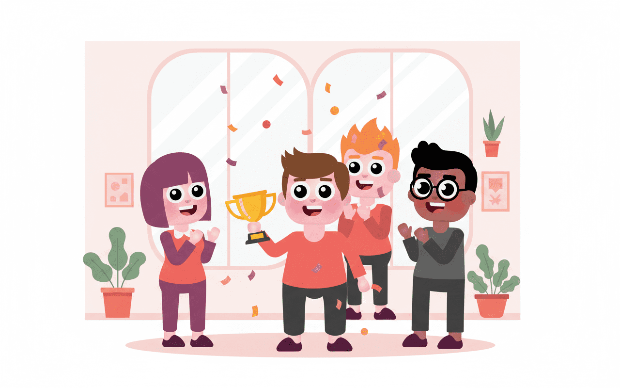 LEAD characters celebrating a work anniversary