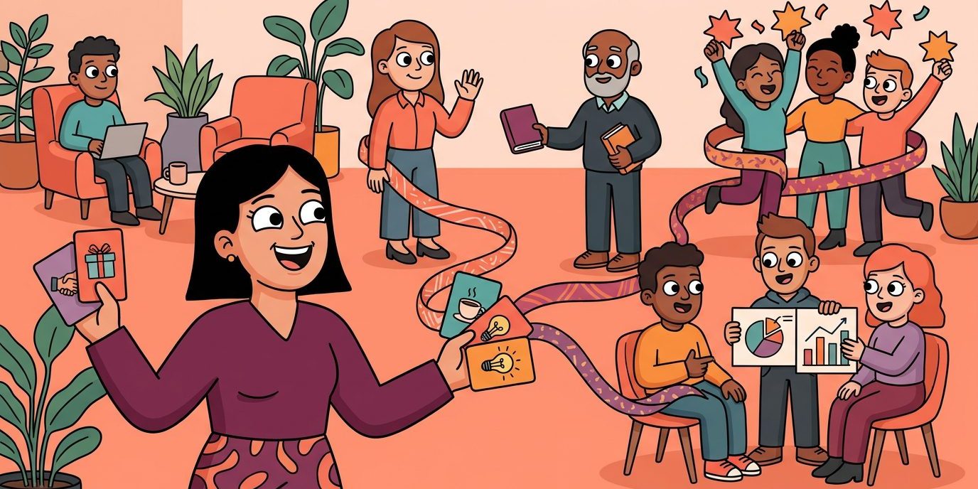 LEAD.bot set-and-forget employee connection program illustration LEAD.bot set-and-forget employee connection program illustration