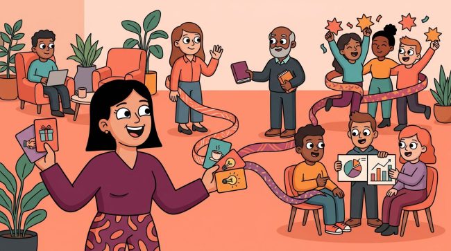 LEAD.bot set-and-forget employee connection program illustration