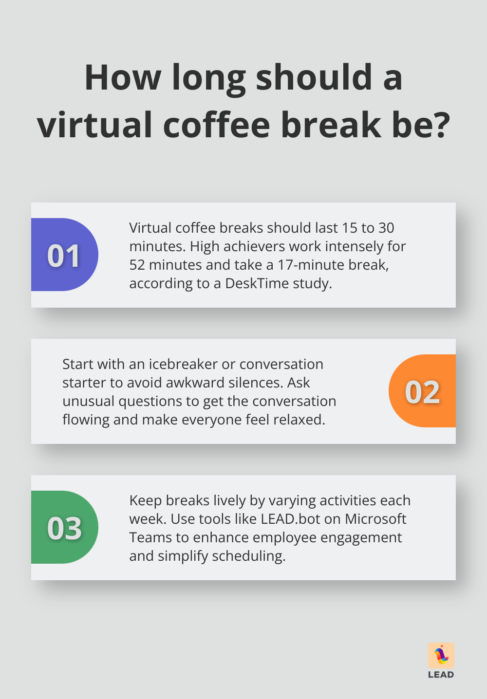 Infographic: How long should a virtual coffee break be?