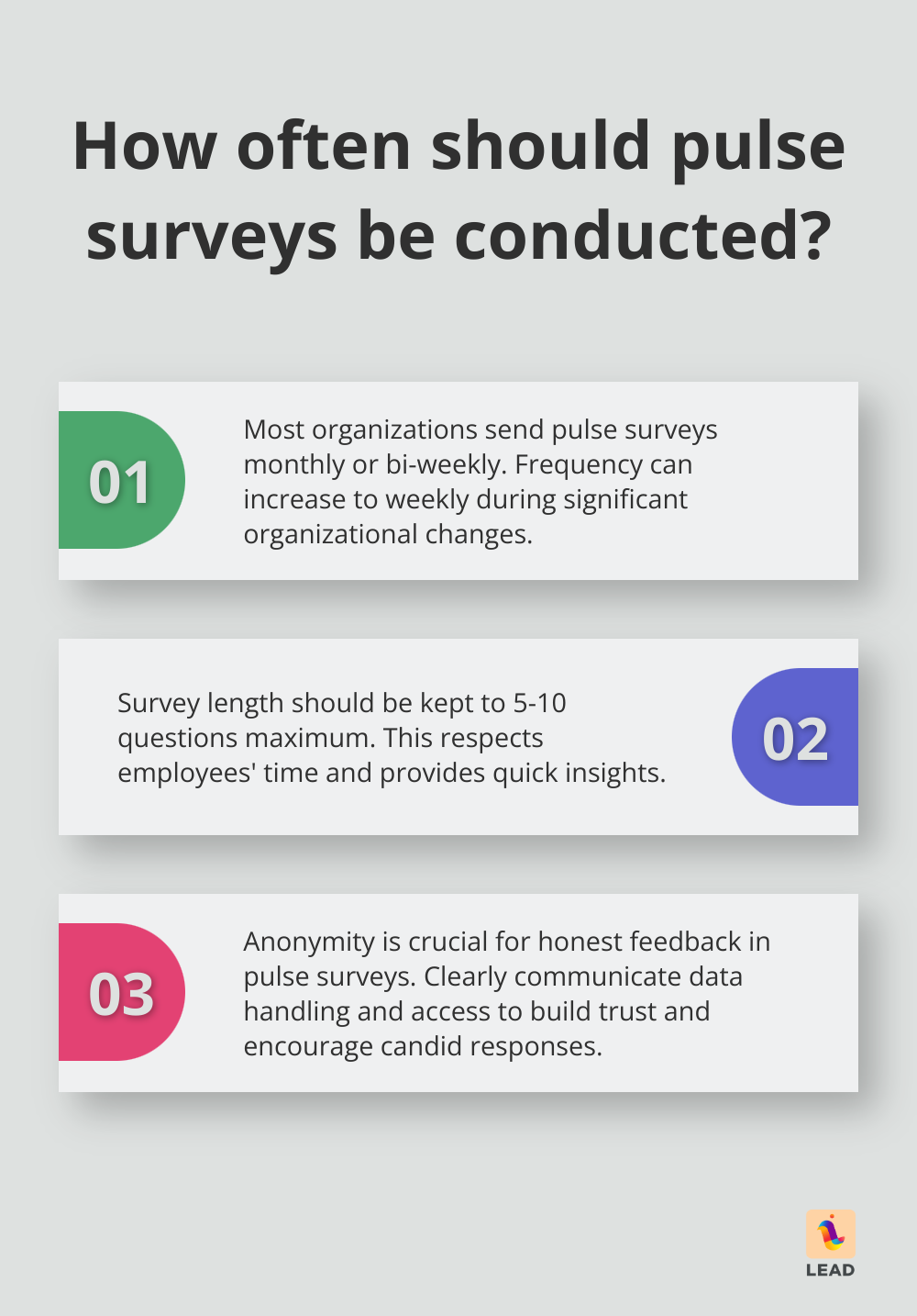 Infographic: How often should pulse surveys be conducted? - pulse surveys/nare pulse surveys really anonymous/nare pulse surveys anonymous/ncustomer pulse surveys/n#/npurpose of pulse surveys/n#/nemployee pulse surveys/npulse surveys pros and cons/n#